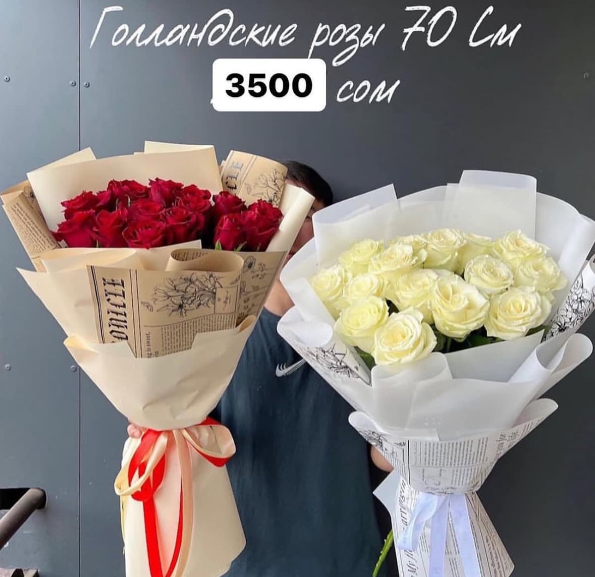 Голландские розы 70см высший сорт 15шт - изображение 1